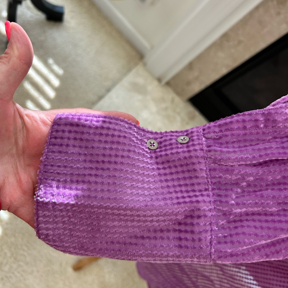 Anthropologie/Akemi + Kin Purple Longline Button-Up Shirt/Dress - Picture 5 of 10
